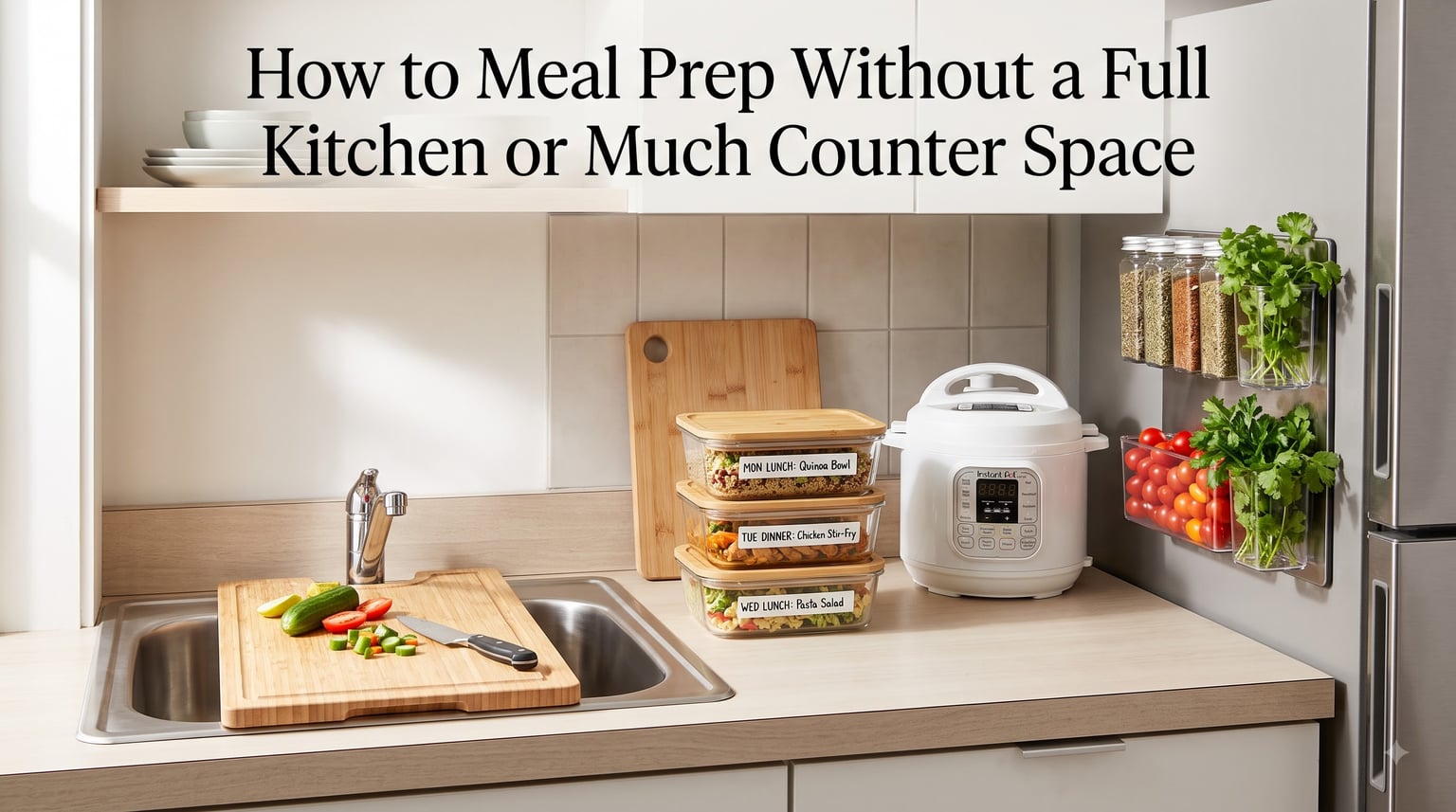 How to Meal Prep Without a Full Kitchen or Much Counter Space