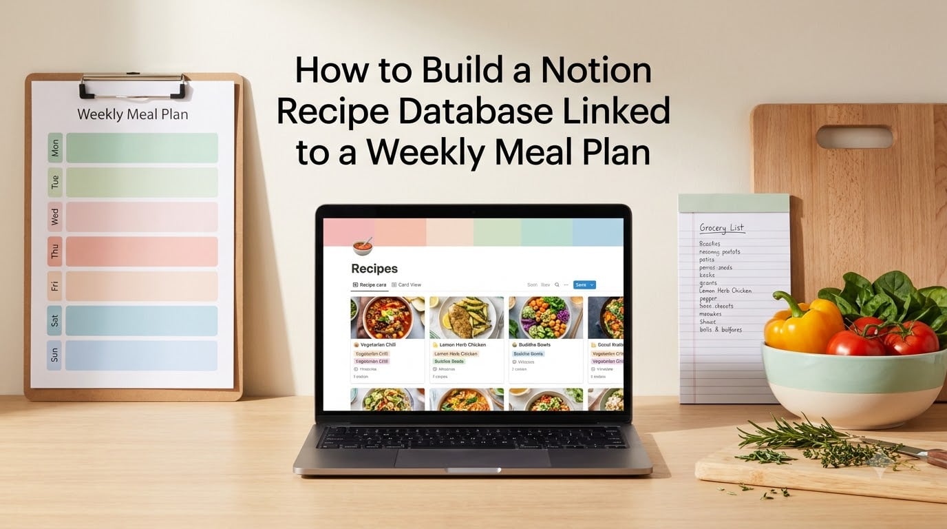 How to Build a Notion Recipe Database Linked to a Weekly Meal Plan