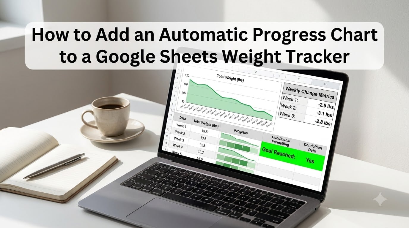 How to Add an Automatic Progress Chart to a Google Sheets Weight Tracker