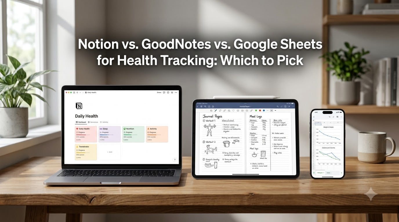 Notion vs. GoodNotes vs. Google Sheets for Health Tracking: Which to Pick