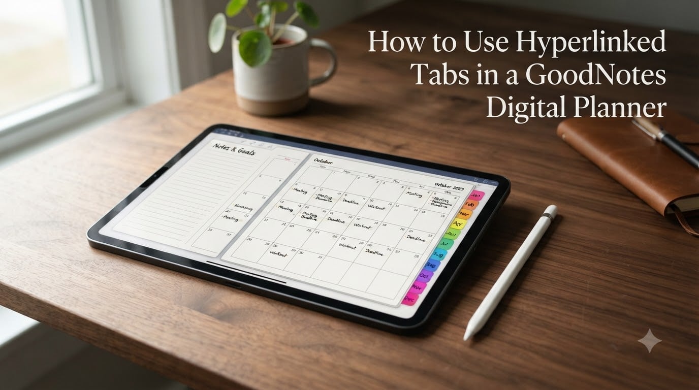 How to Use Hyperlinked Tabs in a GoodNotes Digital Planner