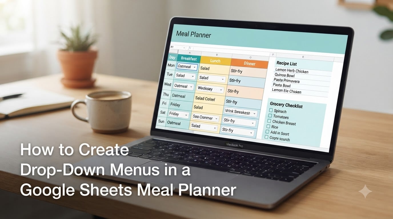 How to Create Drop-Down Menus in a Google Sheets Meal Planner