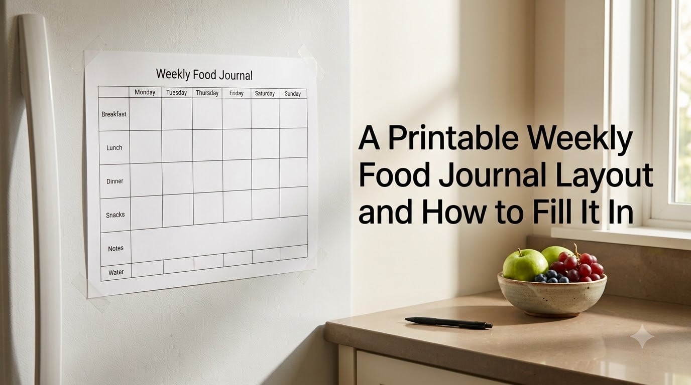 A Printable Weekly Food Journal Layout and How to Fill It In