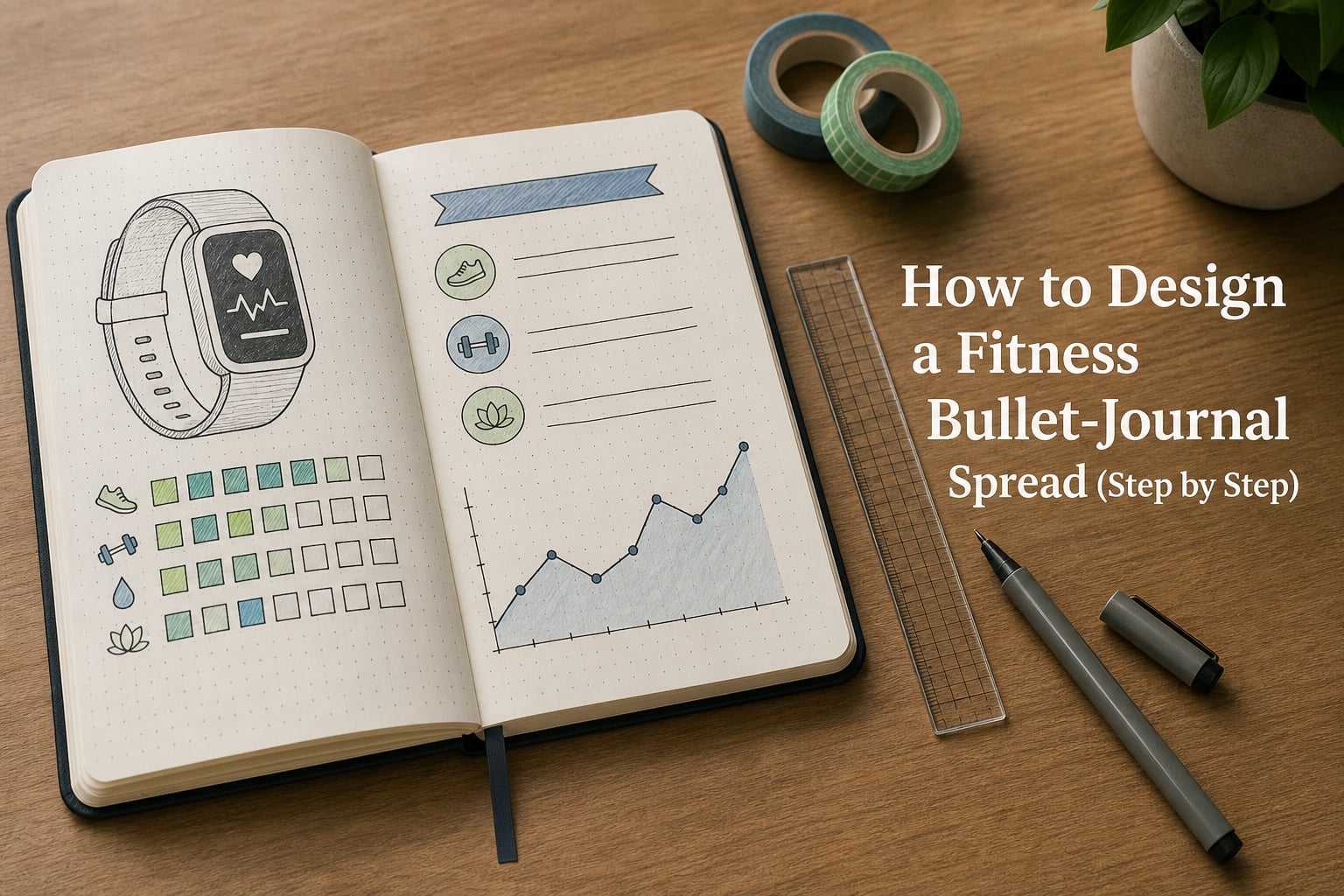 How to Design a Fitness Bullet-Journal Spread (Step by Step)