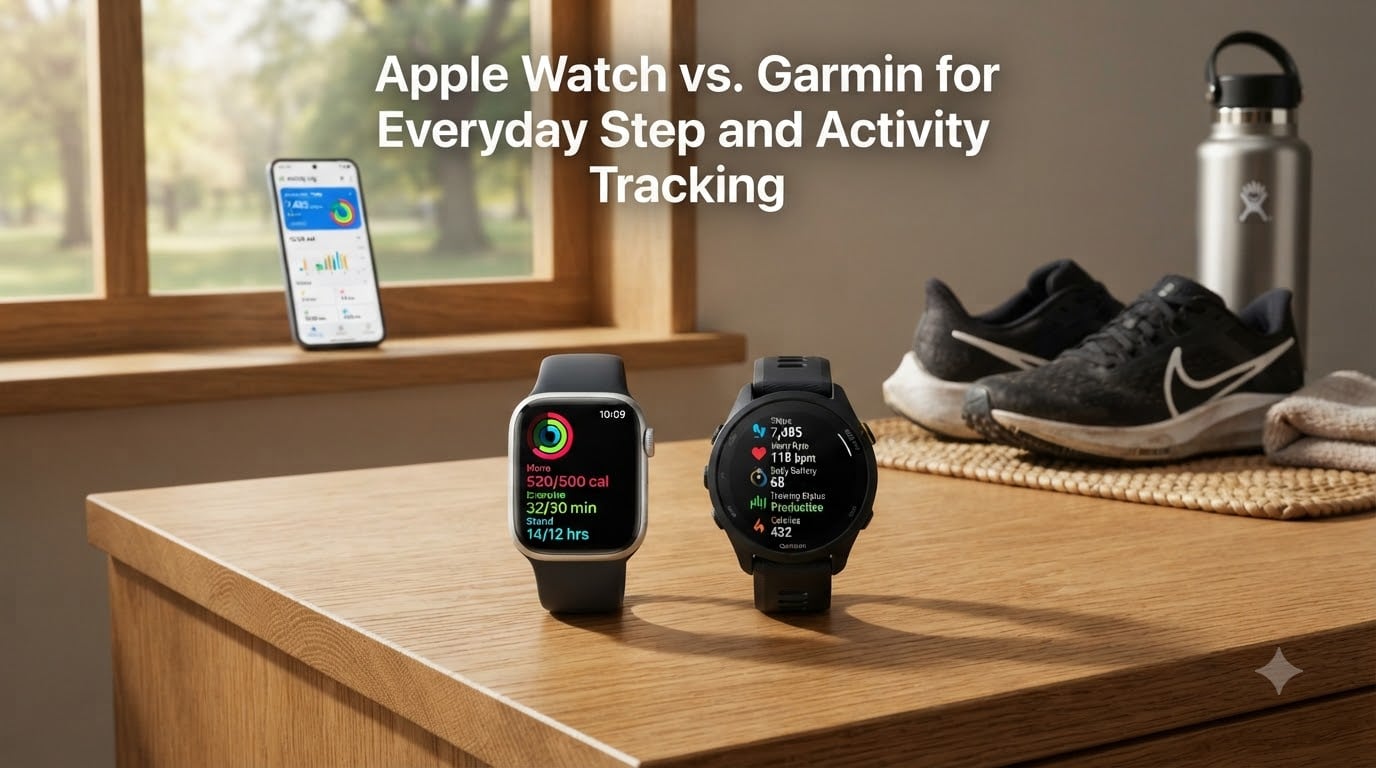Apple Watch vs. Garmin for Everyday Step and Activity Tracking