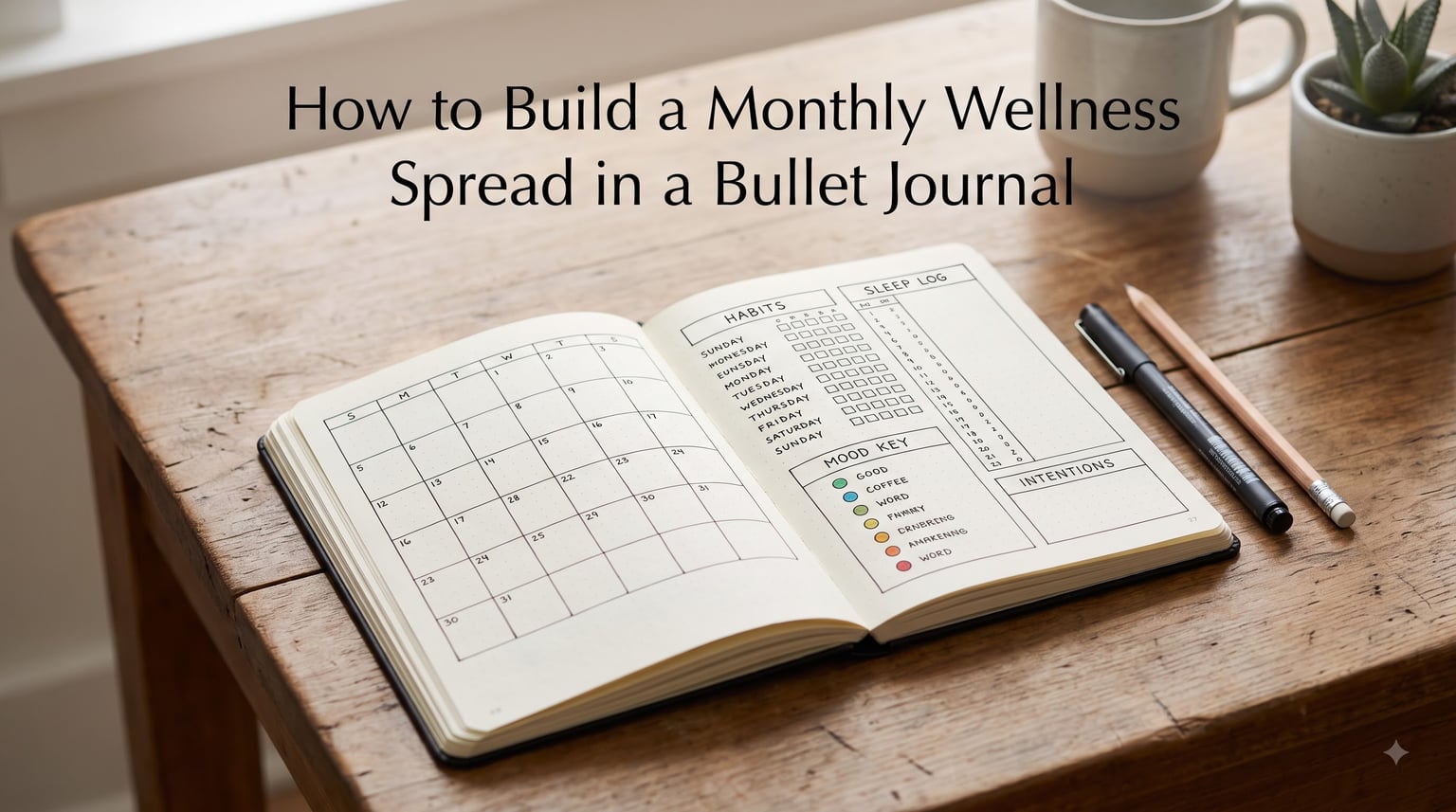 How to Build a Monthly Wellness Spread in a Bullet Journal