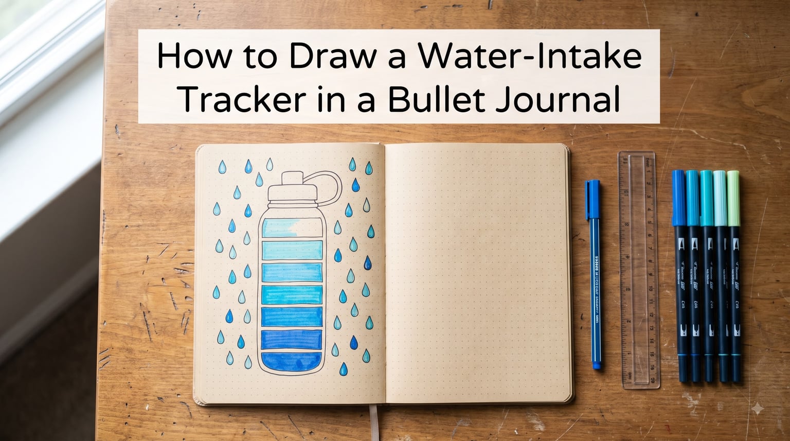 How to Draw a Water-Intake Tracker in a Bullet Journal