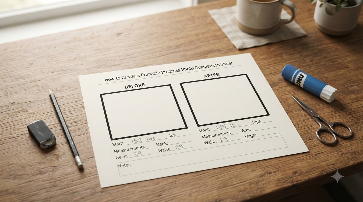 How to Create a Printable Progress-Photo Comparison Sheet