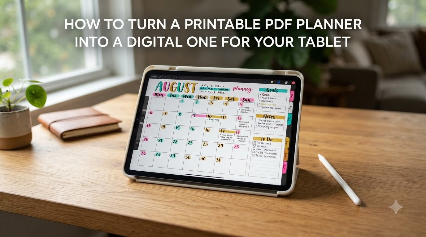 How to Turn a Printable PDF Planner Into a Digital One for Your Tablet
