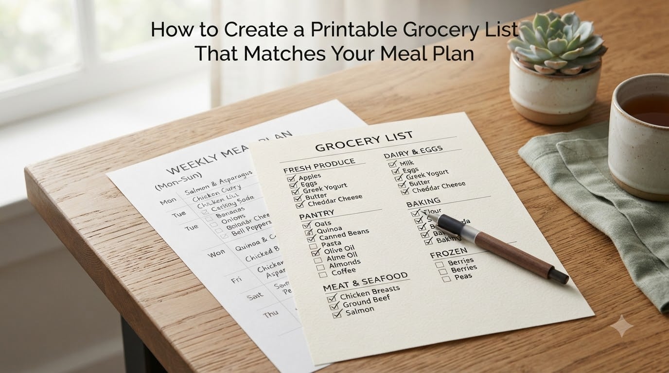 How to Create a Printable Grocery List That Matches Your Meal Plan