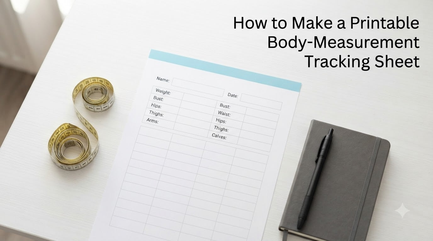 How to Make a Printable Body-Measurement Tracking Sheet