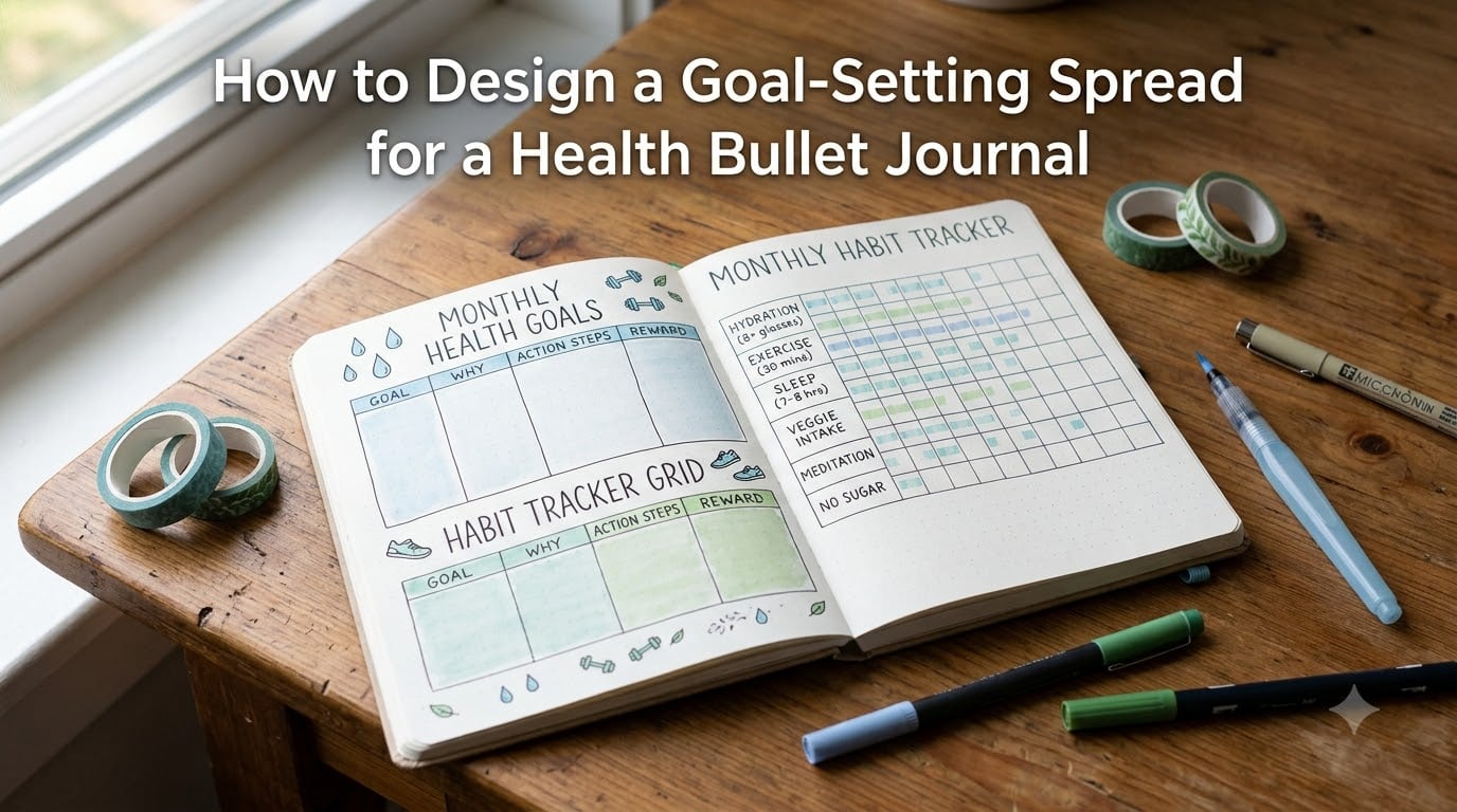 How to Design a Goal-Setting Spread for a Health Bullet Journal