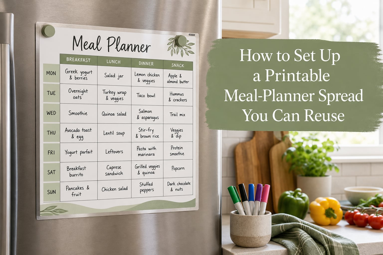 How to Set Up a Printable Meal-Planner Spread You Can Reuse