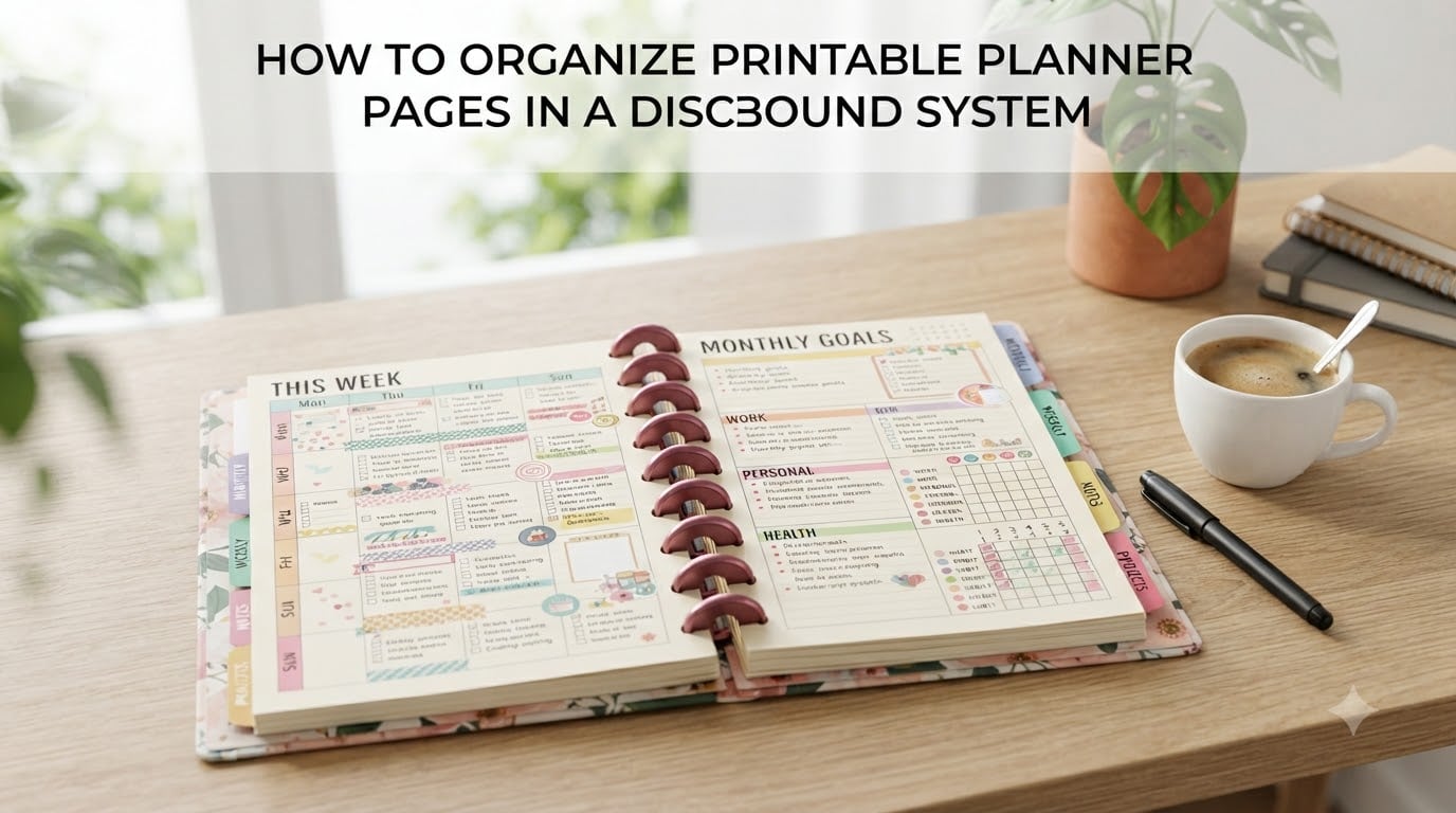 How to Organize Printable Planner Pages in a Discbound System