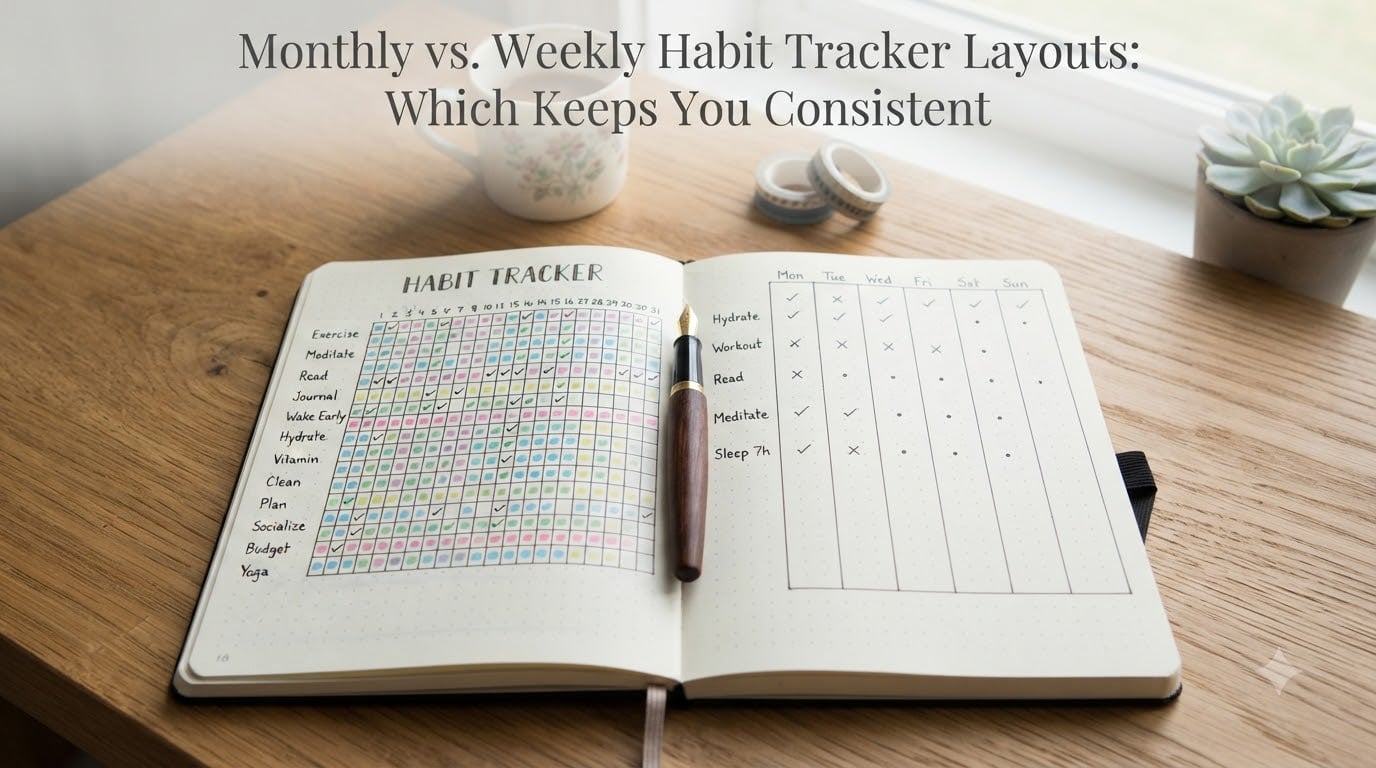 Monthly vs. Weekly Habit Tracker Layouts: Which Keeps You Consistent